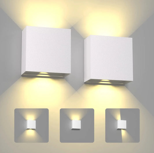 LED Wall Sconces 6W Modern Indoor Outdoor IP65 Wall Lamp, Up Down Wall Mount Lights for Living Room Hallway Bedroom
