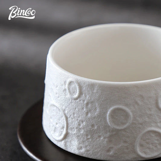 Bincoo Moon Coffee Cup European Ceramic Mug Creative Afternoon Tea Cup Water Cup with Saucer Spoon Set