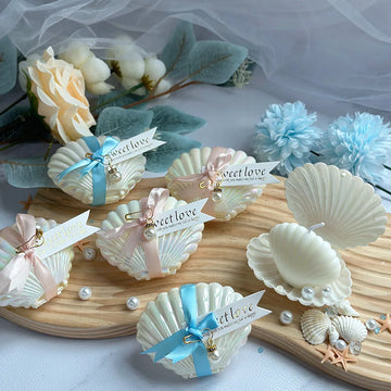 10pcs/20pcs Shell Pearl Set Candle Freesia Scented Candle for Bridal Shower Wedding Favors for Guests Party Holiday Home Decor