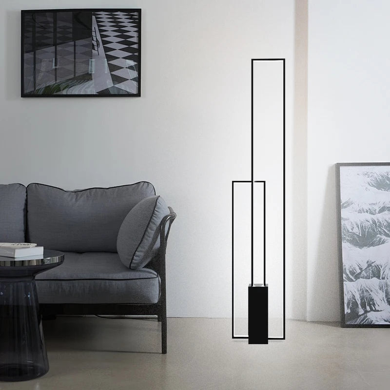 Modern Rectangle Led Floor Lamp Dimmable Living Room Sofaside Decor Standing Lights Home Lighting Bedroom Bedside Lustre Lamps