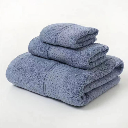 3pcs Luxurious Cotton Towel Set – Ultra Soft & Highly Absorbent Bath, Hand & Face Towels | NaturalBuiltHome