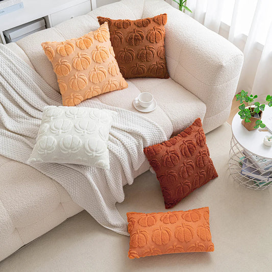 Halloween Pumpkin Embroidered Plush Pillowcase Cojines Simple Throw Headboard Pillow Cushion Covers Halloween Party Supplies