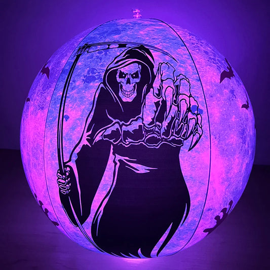 Halloween Inflatable Ball Witch Skeleton grim Reaper 60cm PVC Giant Large Ball Halloween Decoration Toy Ball with Light Ornament