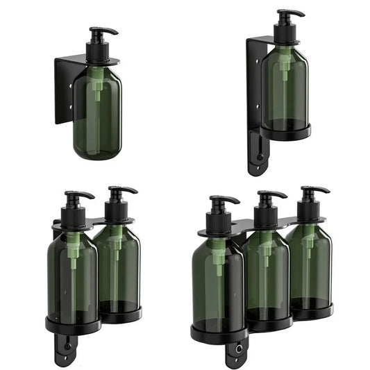 Wall Mounted Non-Perforated Stainless Steel Soap Dispenser Hotel Shampoo & Body Wash Separate Bottle Bathroom Kitchen Bath