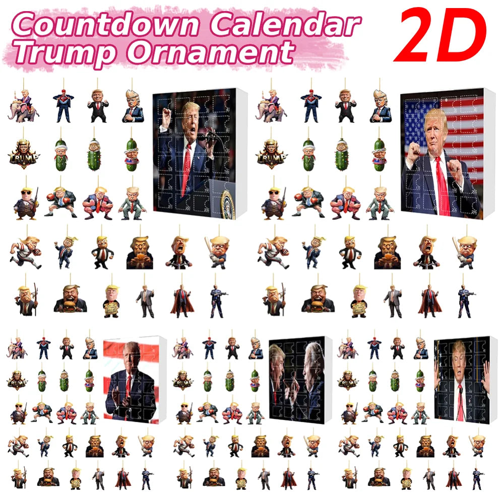 Advent Calendar 2024 Christmas Trump Ornament Christmas Advent Calendar Xmas Countdown Calendar Xmas Hanging Tree Decorations