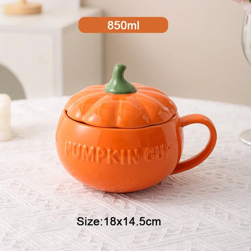 Halloween Mugs Pumpkin Tea Ceramic Coffee Cup Creative Breakfast Afternoon Household Drinking Office Home 350ml 500ml 850ml