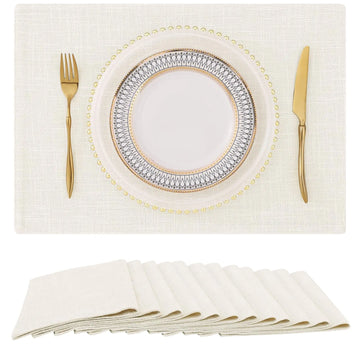 HAPIHAPPY Cotton Linen Placemats Nordic Table Rug Home Decor Washable Tableware Pad Non-Slip Dining Table Mats For Kitchen