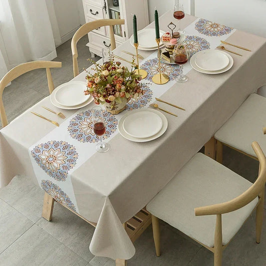 Mandala Series Printed Waterproof Tablecloth Anti-scalding Thickened Rectangular Home Party Dining Room Furnishings