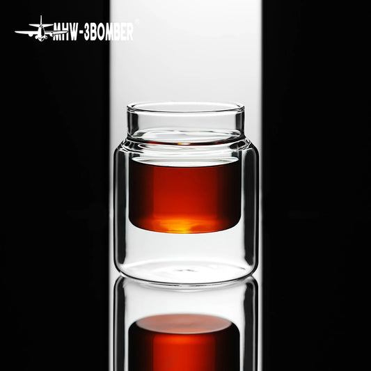 MHW-3BOMBER Double Walled Coffee Cup 130-160ml Espresso Glasses Mugs Clear Insulated Glass Coffee Cups for Latte Cappuccino Tea