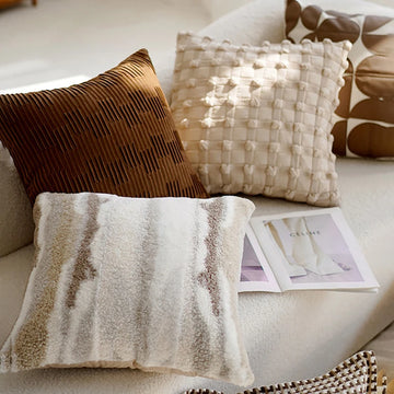 Italian Brown Coffee Pillowcase Modern Simplicity Light Luxury Pillow Covers Decorative Home Living Room Sofa Cushion Covers