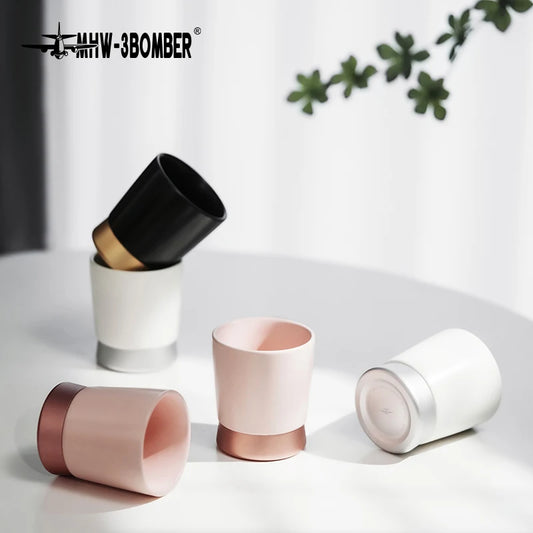 MHW-3BOMBER Ceramic Coffee Cup 80/240ml Coffee Mugs Porcelain Metallic Mugs for lattes/tea/cappuccino/milk Barista Accessories