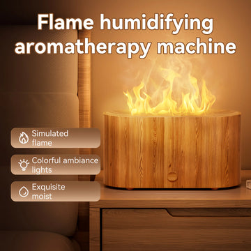 Mini Humidifier Flame Aromatherapy Diffuser Essential Oils 7 Colour Flame Diffuser Timing USB Desktop Air Humidifier for Home