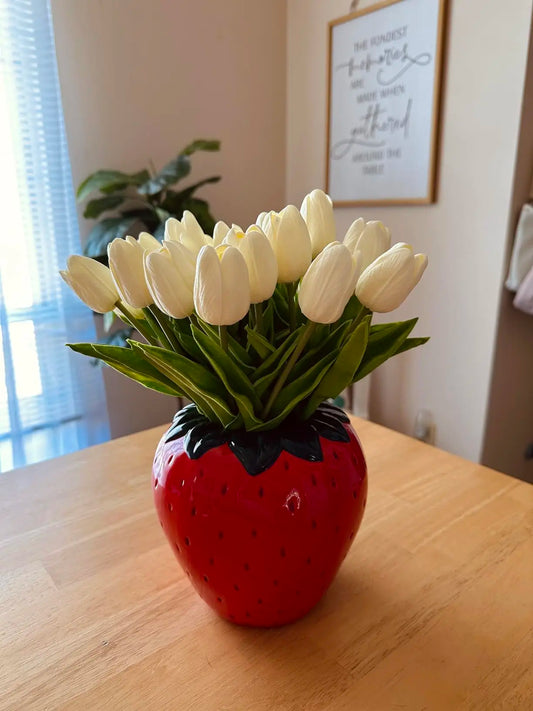 24-96pcs Multicolor Artificial Tulips Flowers Real Touch Flower Arrangement for Wedding Home Table Vase PU Tulip Bouquet