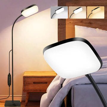18W Floor Lamp with Touch Control Adjustable Brightness 360° Gooseneck LED Floor Lamps Eye-Caring Floor Lamp for Living Room