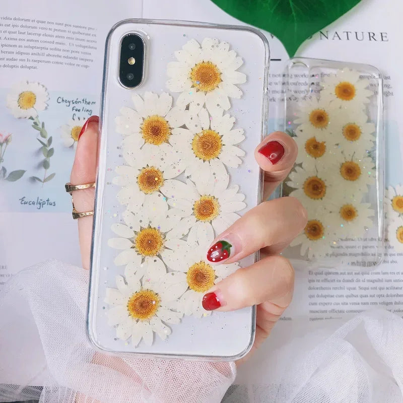 2025 New 100Pcs Natural Dried Flowers White Daisy Pressed Flower for Jewelry Nail Stickers Dried Chrysanthemum for Phone Case
