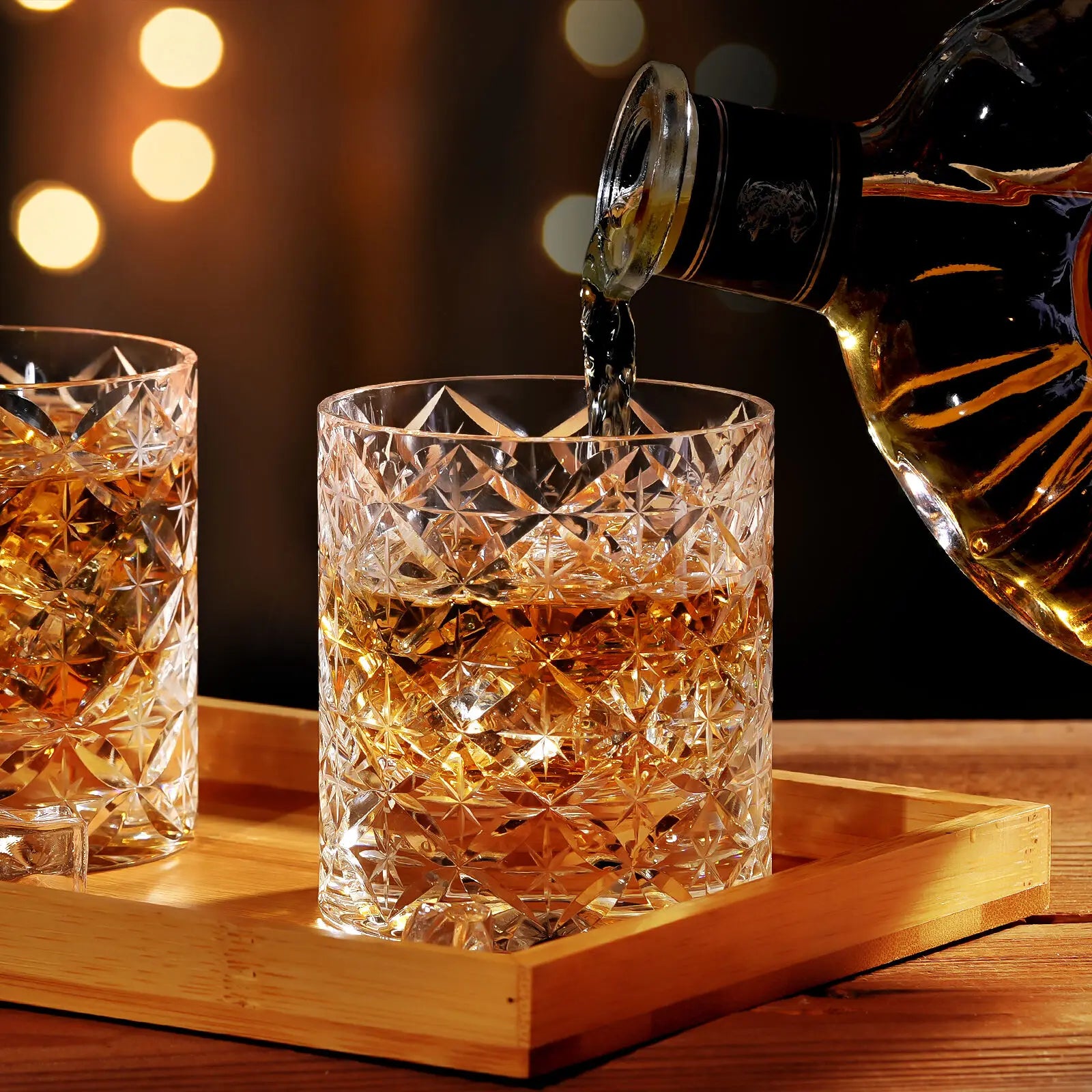 K9 Crystal Old Fashioned Glass Edo Kiriko Whisky Cup Whiskey Glasses Boss Father Husband High-end Present Wood Gift Box Coaster