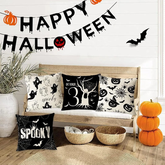 Halloween Themed Pillow Covers: Spooky Designs for October 3rd and More! Sofa cushion cover, holiday party decoration, gift