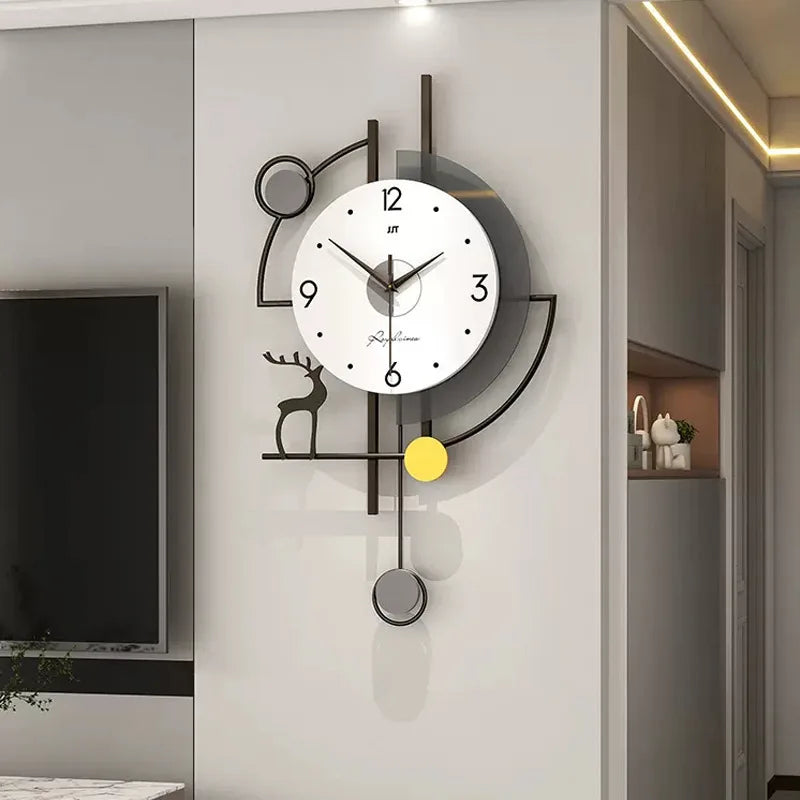 Modern Silent Wall Clock Minimalist Creative Elegant Home Decor for Living Dining Room Wall Mounted