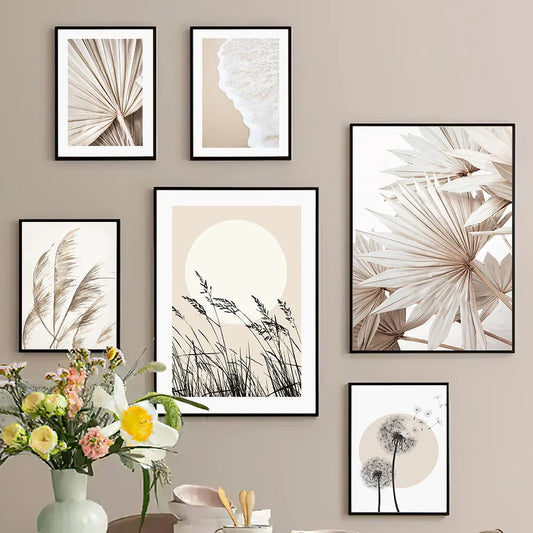 Wall Art Canvas Painting Dandelion Reed Flower Plants Leaves Abstract Nordic Posters And Prints Wall Pictures For Living Room
