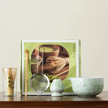 Matcha Whisk Set- Matcha Set includes Matcha Whisk and Bowl (Matcha Bowl), Sifter, Holder and Scoop Bamboo Whisk for Matcha Tea