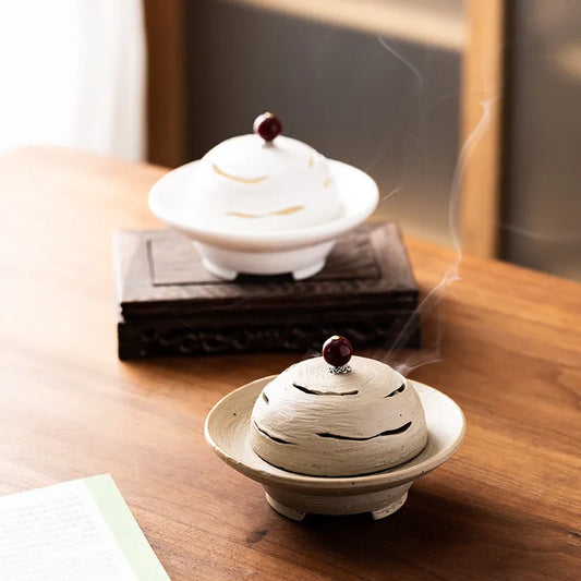 Ceramic Retro Incense Stove Plate Incense Home Interior Line Incense Seat Creative Sandalwood Burner Zen Tea Ceremony