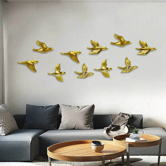 Home Decor Electroplating Wall Decoration Bird Wall Hanging Wall Sticker Living Room Decoration Wall Decoration Pendant