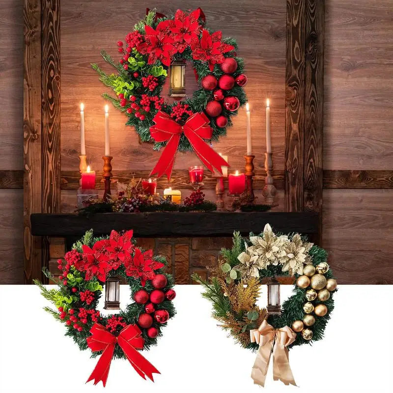 Outdoor Christmas Wreaths Christmas Wall Window Wreath Decorations With Oil Lamp Christmas Wreath Festive Home Front Door Decor