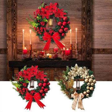 Outdoor Christmas Wreaths Christmas Wall Window Wreath Decorations With Oil Lamp Christmas Wreath Festive Home Front Door Decor