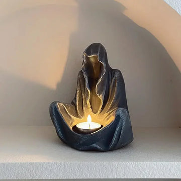 Desk Decoration Statue Ghost Figurine Candles Holders Witch Resin Sculpture Crafts Home Decor Halloween Scary Garden Ornament