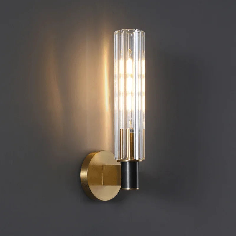 Postmodern Iron LED Wall Lamp Nordic Retro Living Room Bedroom Lighting Aisle Glass  Background Golden Led Sconces
