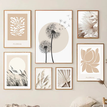 Wall Art Canvas Painting Dandelion Reed Flower Plants Leaves Abstract Nordic Posters And Prints Wall Pictures For Living Room