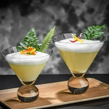 Japanese Style Martini Glass Cup Beaded Short Foot Cocktail Glasses Cups Creative Ball Bottom Martini Cup Juice Cold Drink Cups