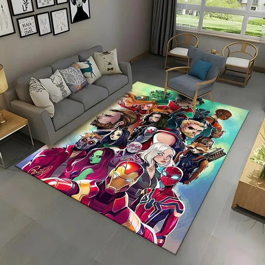 MINISO Disney Cartoon Avengers Carpet for Living Room Washable Bedroom Bathroom Foot Mat Non Slip Home Hotel Hallway Area Rug