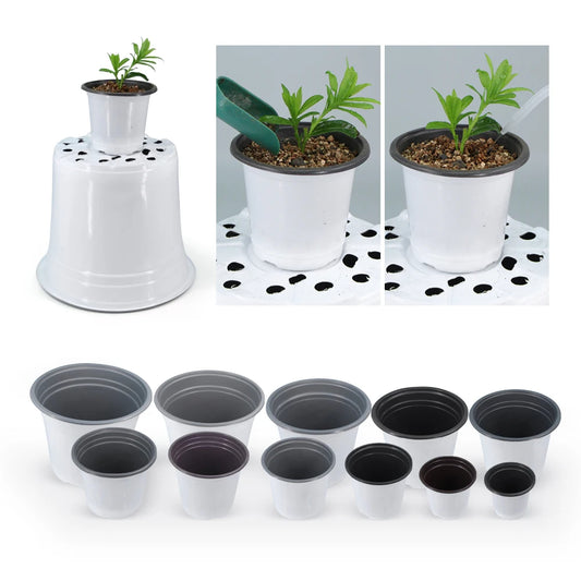 Garden White Plasticc Flowerpot for Cultivation Succulent Plants Pot Breathable Fall Resistant Tray Simple Planting Seedling Cup