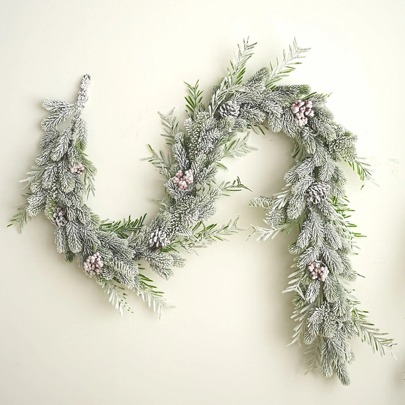 78.74-Inch Red Berry Festive Christmas Wreath - Perfect for Fireplaces, Tables, and Christmas Holiday Decorations