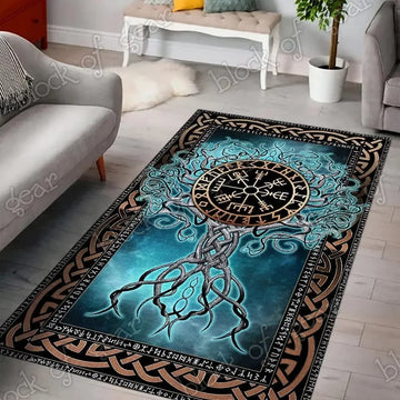 Viking Carpet Tree of Life Norwegian Mythical Carpet Design Flooring Viking Non Slip Celtic Viking Mat for Home Bathroom Decor