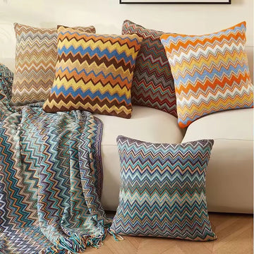 Bohemia Knitted Cushion Cover Soft Striped Pillow Case 45cm*45cm for Home Decoration Living Room Bed Room Pillow Cover Drop ship