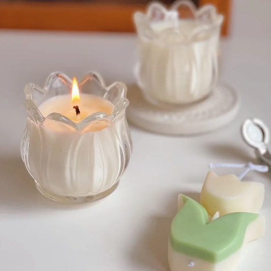Tulip Scented Candle Valentine's Day Romantic Smokeless Candle Mother's Day Gift for Female Friend Scented Home Decor