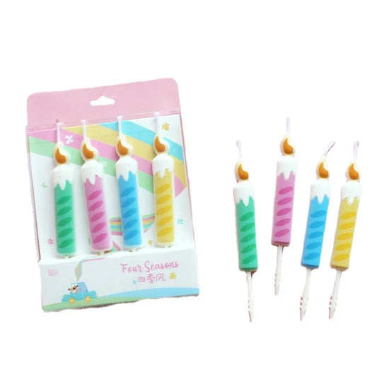 Ins style cartoon birthday cake candles, baby's one year old decoration party, children's cake, digital candles