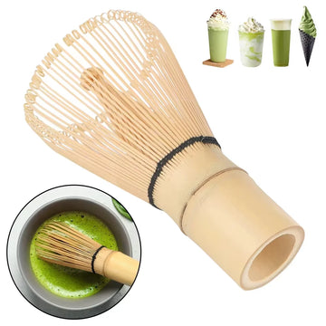 4 Pack Matcha Whisk Set Japanese Traditional Bamboo Chasen and Scoop Stainless Steel Sifter Reusable Tea Tool Kitchen Accessorie