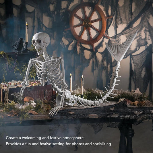 Halloween Skeleton  Movable Joints Skeleton  Decorations Life Size Eye Catching for Costume Party