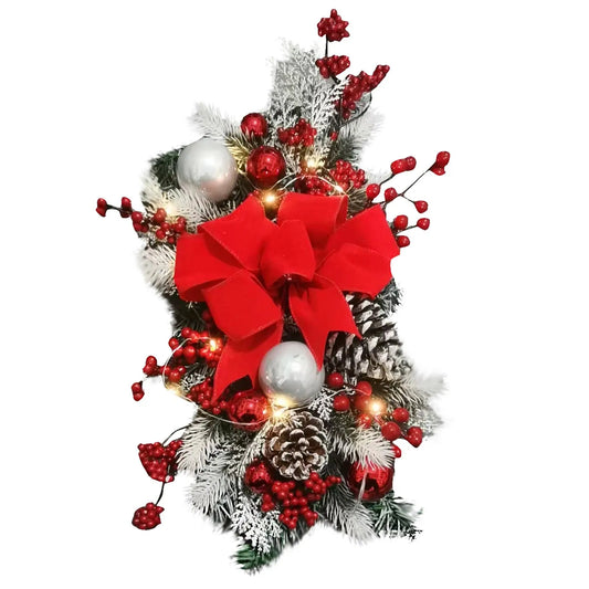 Christmas Wreath Pendants Festive Door Window Wreath Decoration Stairway Stairs Trim Garland Xmas Navidad Wreath Hanging Pendant