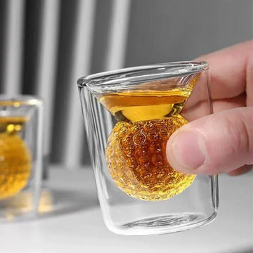 50ml Golf Ball Glass Cups Funny Double Walled Shot Glass Drinking spirits Glasses Forwhiskey tea Espresso coffee