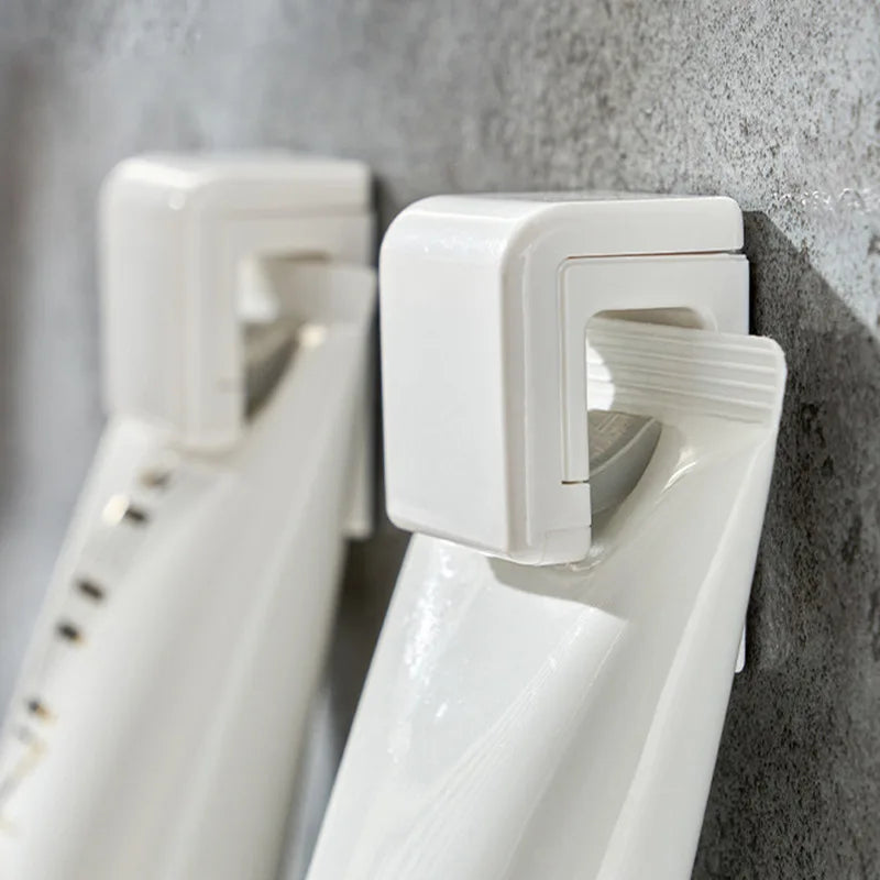1-5PCS Household Bathroom Toothpaste Clip Bathroom White Seamless Hook Bathroom Facial Cleanser Clip Self-Adhesive White Clip