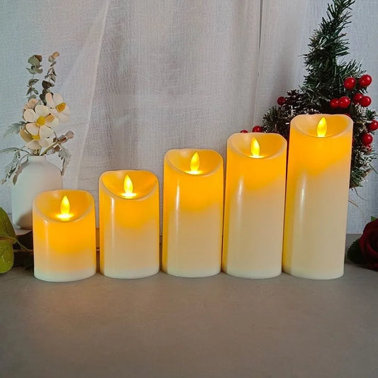 Led Candle With Flickering Flameless ,Wedding Party Bar Holiday Atmosphere Light, Birthday Lamp Home Decoration 12.5cm-25cm