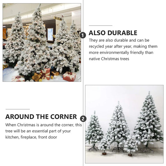 3Pcs Artificial Flocked Christmas Tree White Xmas Tree Premium Eco Friendly Reusable Holiday Decoration Festive