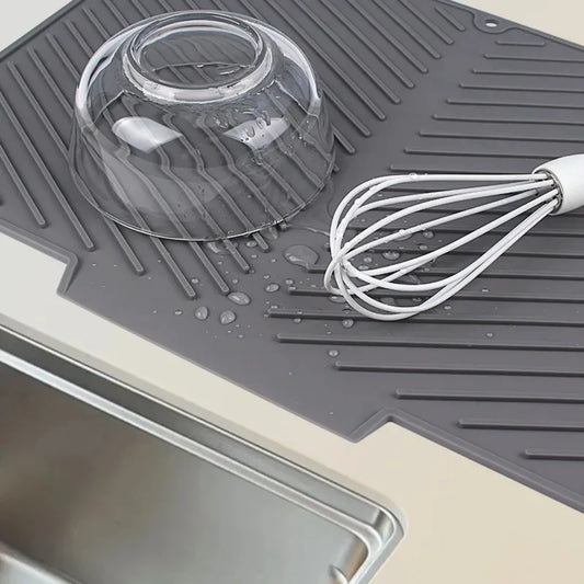 Silicone Wave Drying Mat Non Slip Dish Drainer Pad Heat Resistant Foldable Kitchen Table Placemat for Countertop Insulation