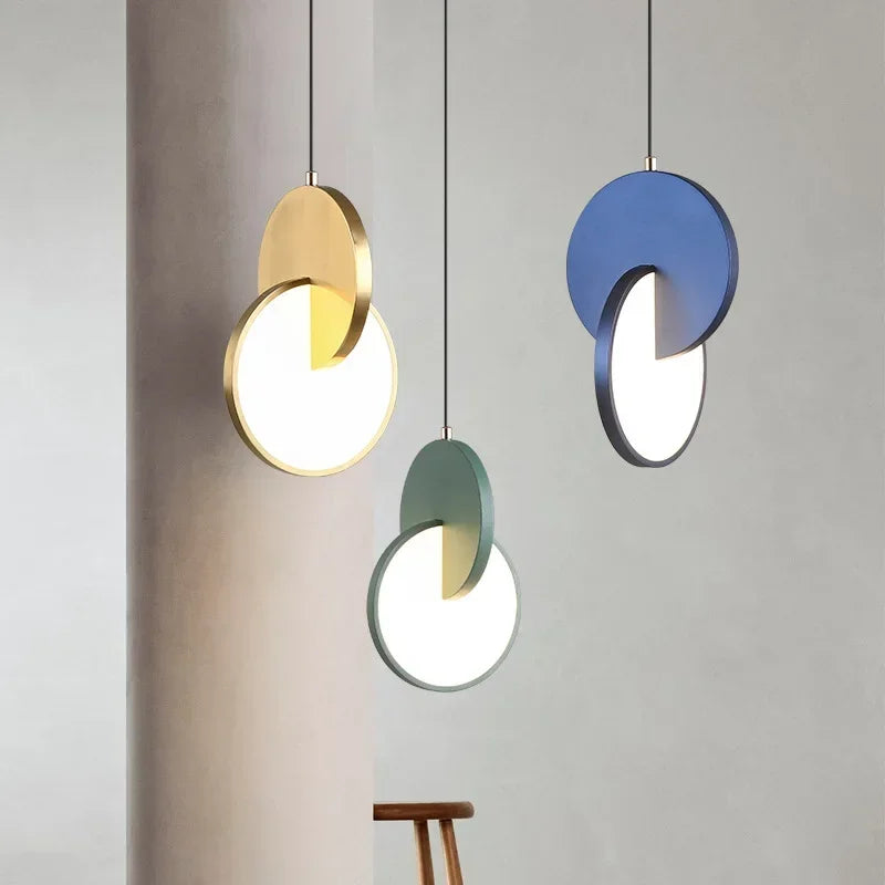 Nordic Designer Solar Eclipse Chandelier Adjustable Ceiling Panel Suspension Atmosphere Bedside Bedroom Lighting Fixtures Decor