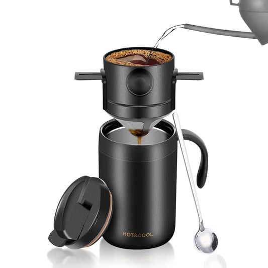 Stainless Steel Insulated Coffee Mug with Filter – Portable Travel Thermal Cup | NaturalBuiltHome
