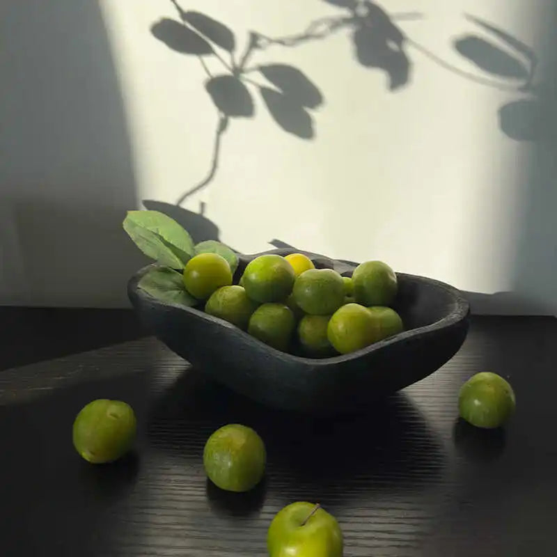 Solid Wood Tray Decoration Ornament Jewelry Plate Entrance Hall Wooden Shaped Storage Fruit Tray Home Table Decoration Bowls